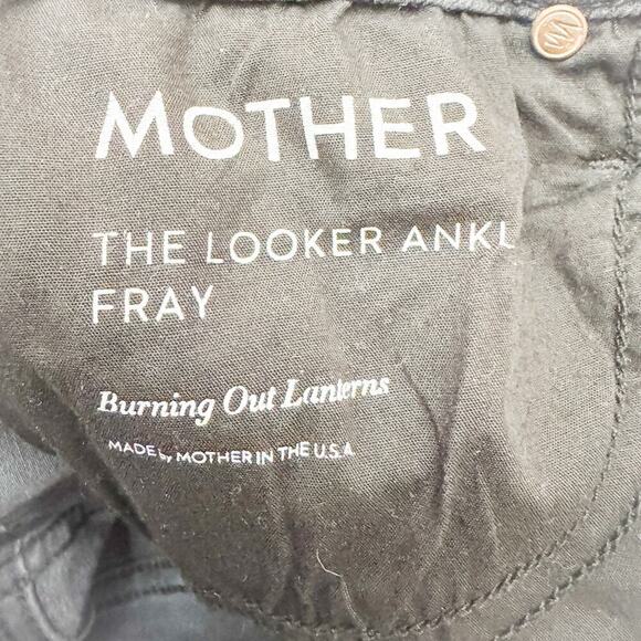 Mother The Looker Ankle Fray Burning Out Lanterns Charcoal Denim Jeans Size 25 - Picture 6 of 10